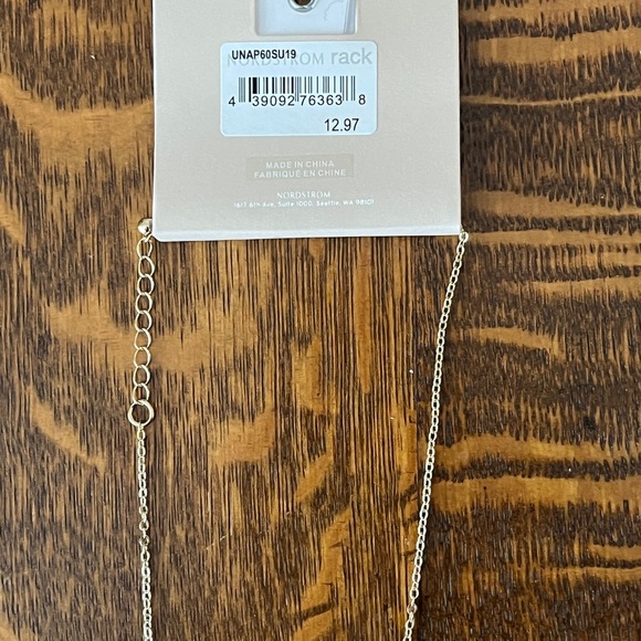 Nordstrom Gold and Green Necklace with Dainty Chain - Picture 3 of 4